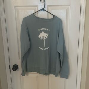 Beach Riot Sage Green Palm Graphic Sweatshirt
